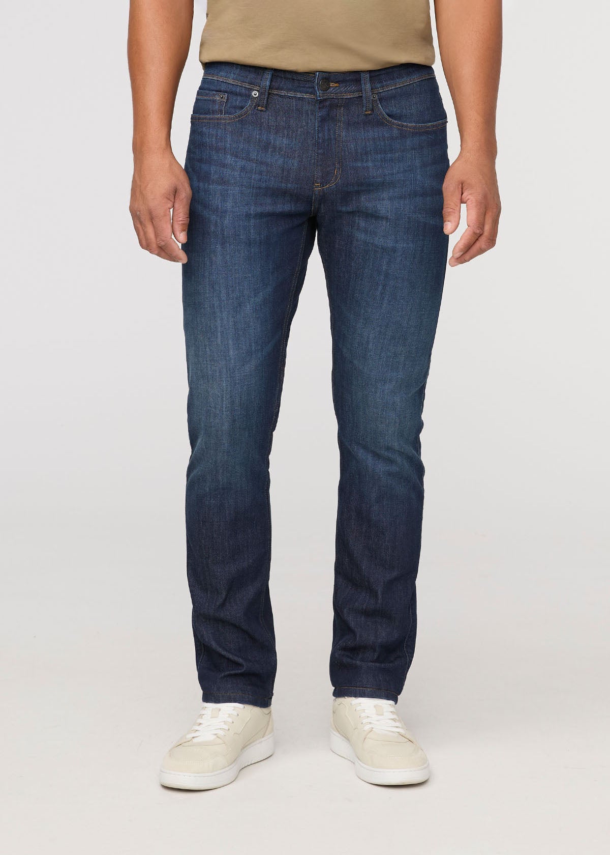 DUER Performance Denim Athletic Taper in Marina Blue