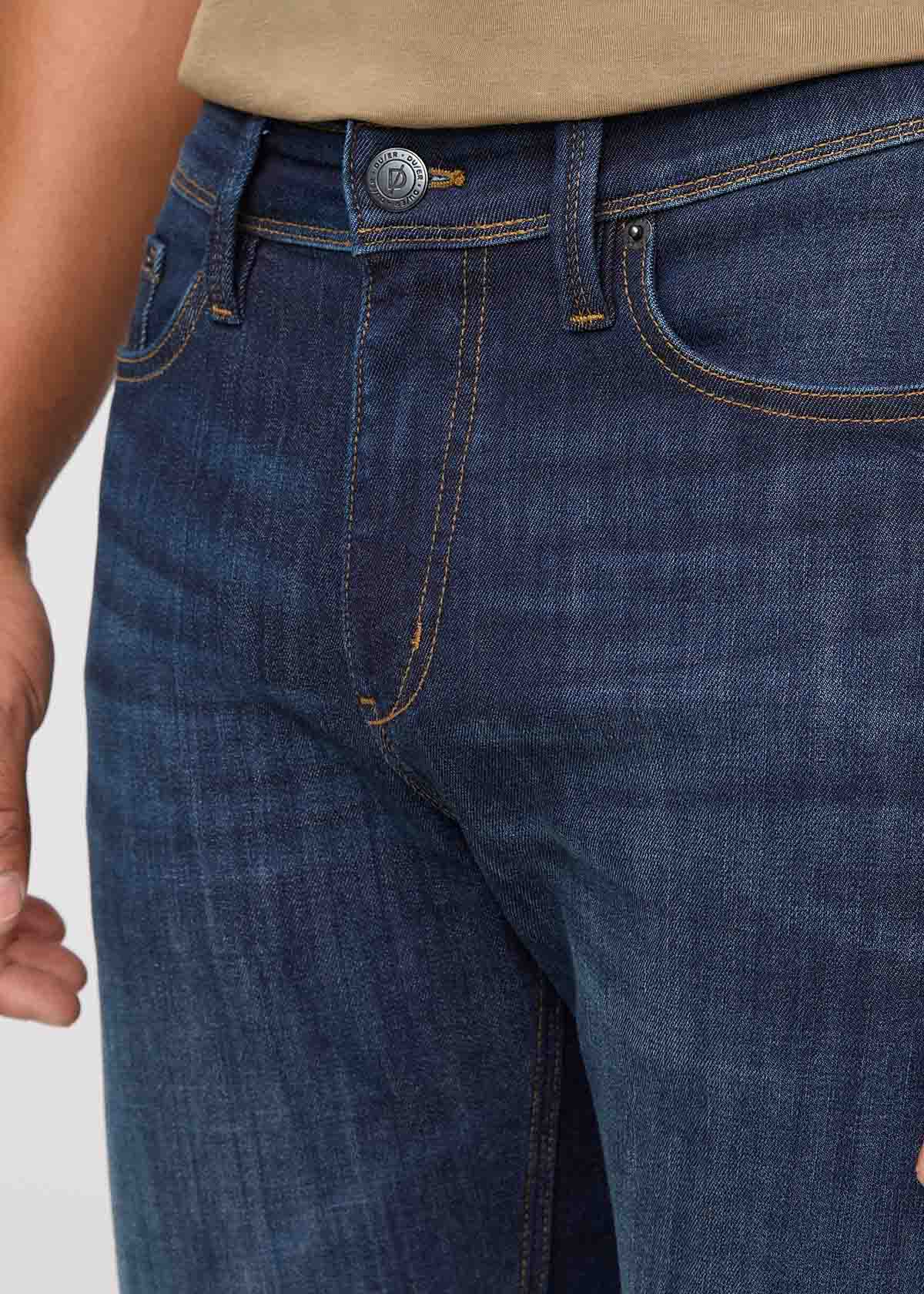 DUER Performance Denim Athletic Taper in Marina Blue