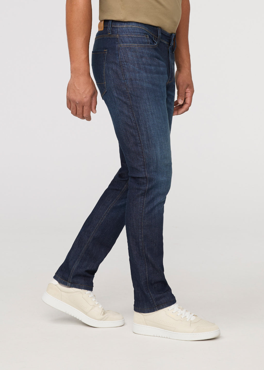 DUER Performance Denim Athletic Taper in Marina Blue