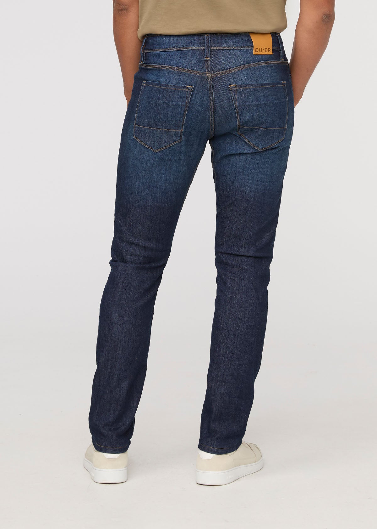DUER Performance Denim Athletic Taper in Marina Blue
