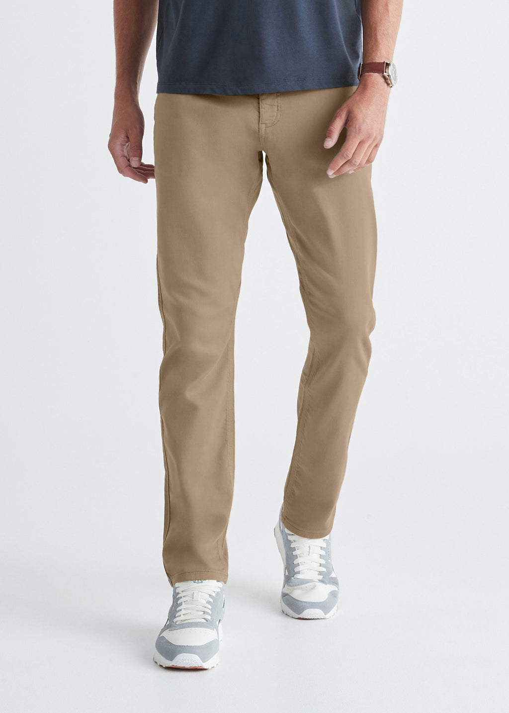 DUER No Sweat Athletic Taper in Desert Khaki
