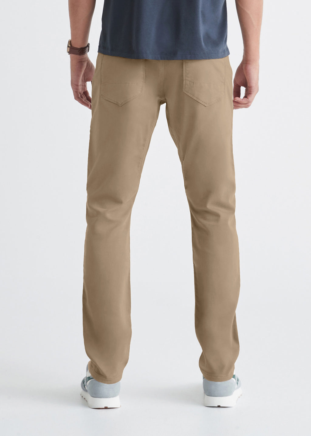 DUER No Sweat Athletic Taper in Desert Khaki