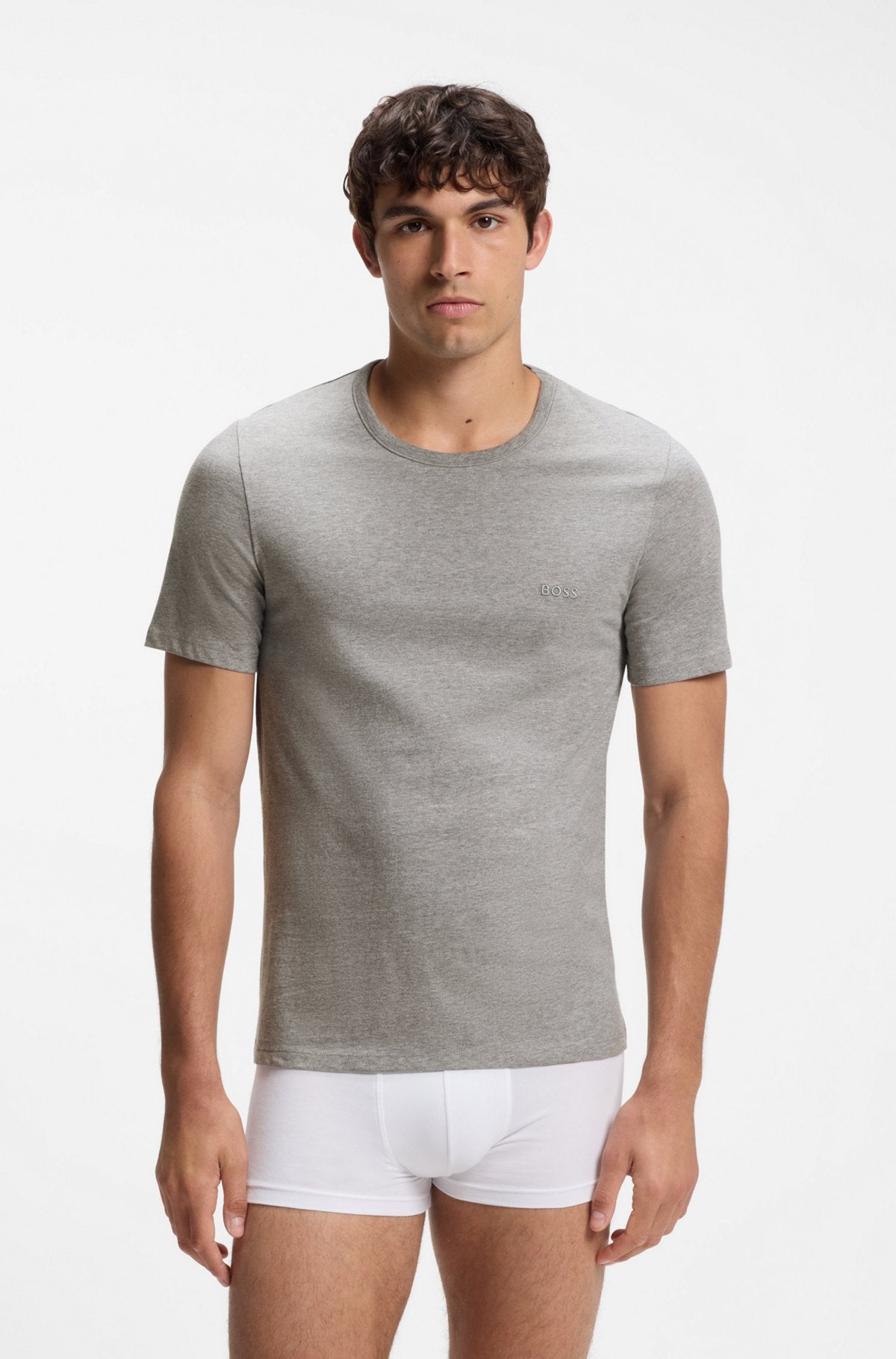 Hugo Boss Three-pack cotton undershirts in Assorted-Pre-Pack