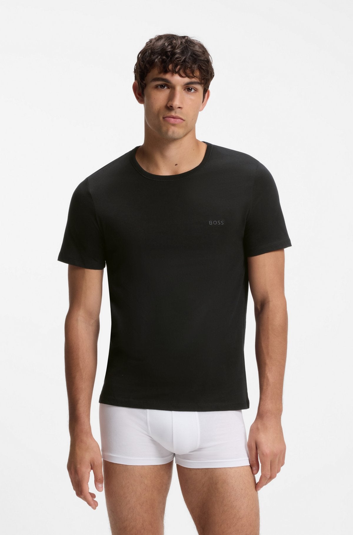 Hugo Boss Three-pack cotton undershirts in Assorted-Pre-Pack