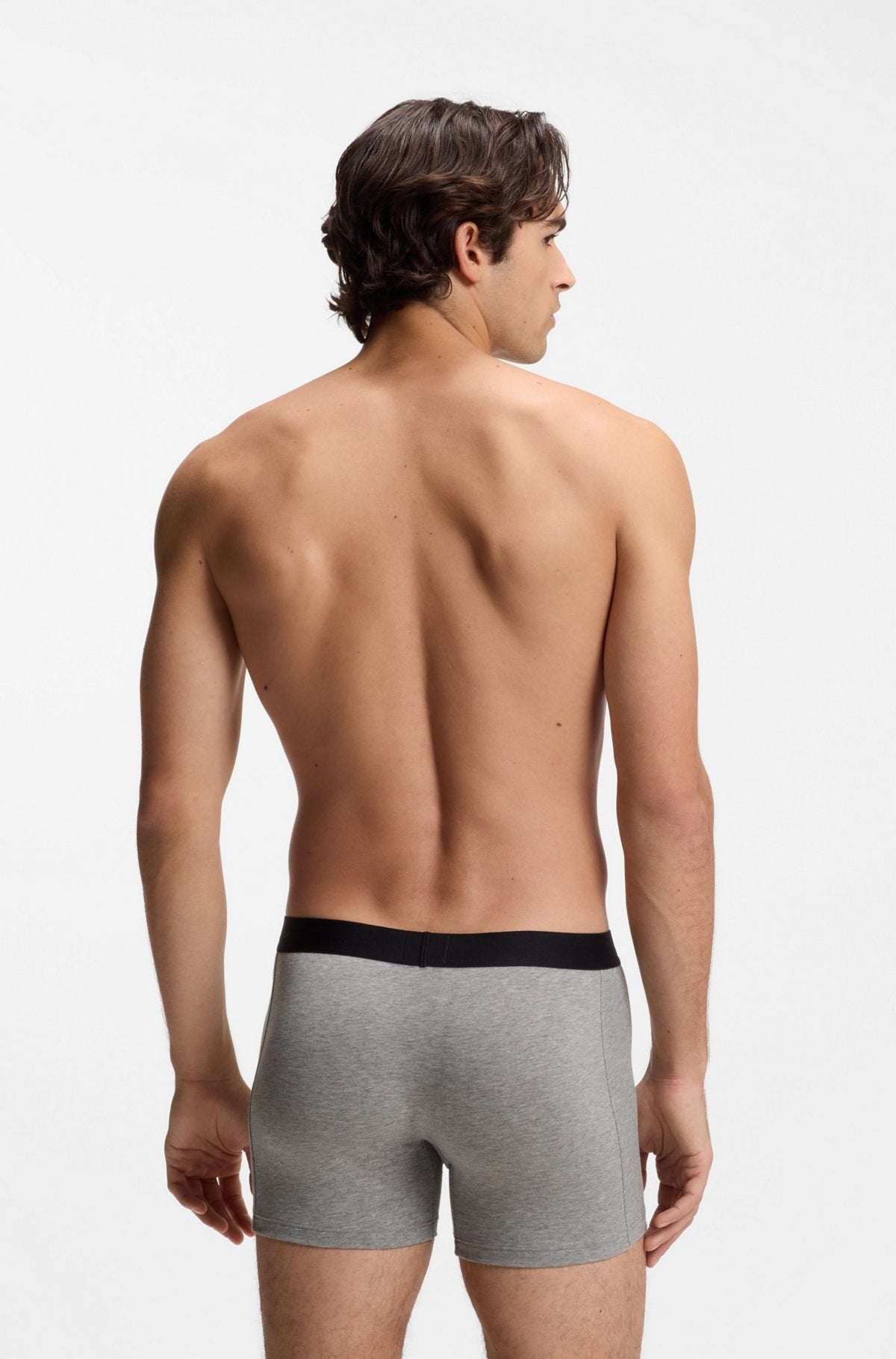 Hugo Boss BOSS ONE three-pack stretch-cotton boxer briefs in White / Grey / Black
