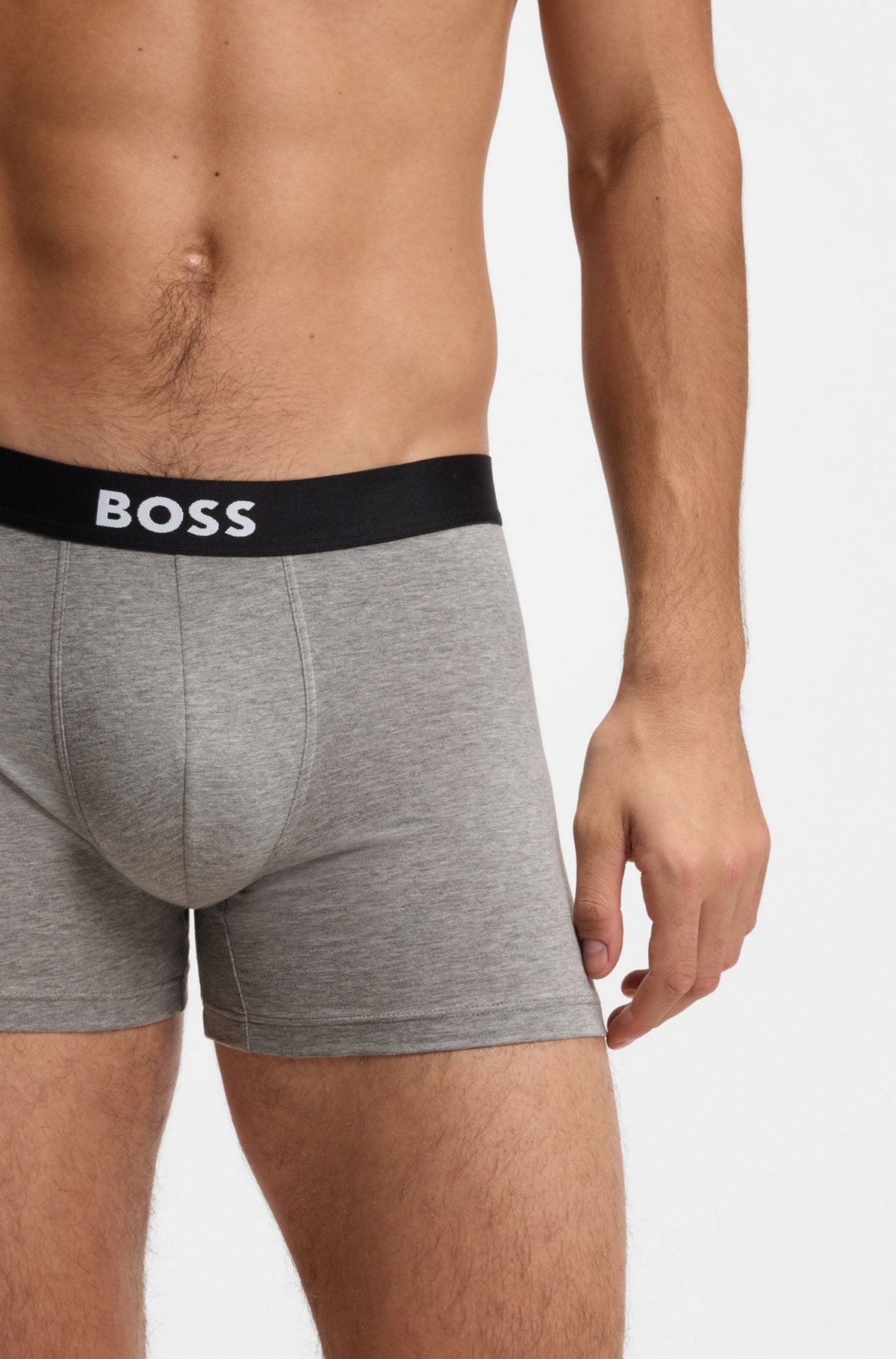 Hugo Boss BOSS ONE three-pack stretch-cotton boxer briefs in White / Grey / Black