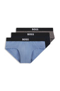 Hugo Boss BOSS ONE three-pack stretch-cotton briefs in White / Grey / Black