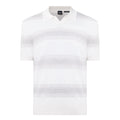 Hugo Boss C-Lamoroso striped knitted polo shirt in Open White