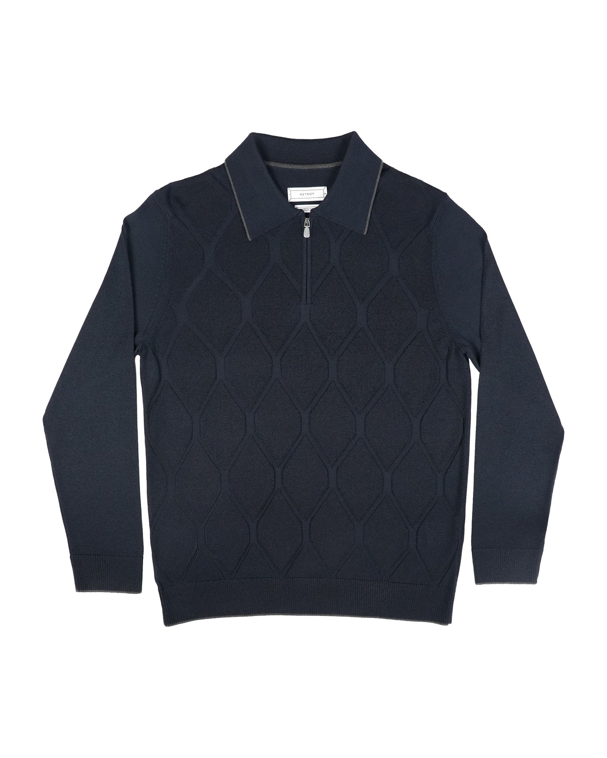 Ketroy Crewneck Wool Sweater – Navy Blue