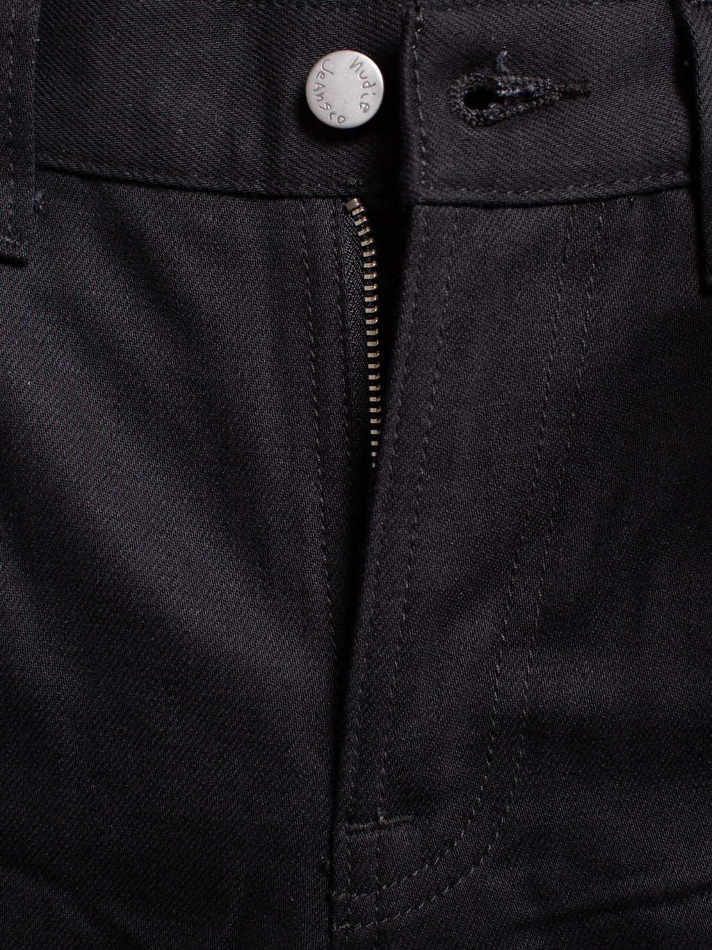 Nudie Jeans Gritty Jackson Dry Everblack jeans - zip fly detail