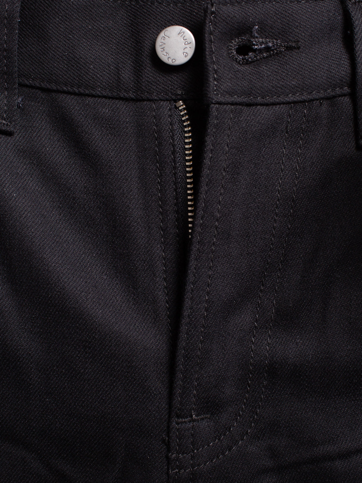 Nudie Jeans Gritty Jackson Dry Everblack jeans - zip fly detail