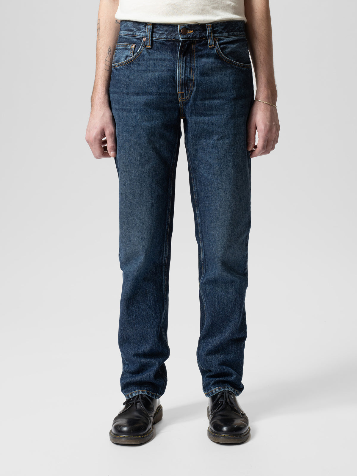 Nudie Jeans Gritty Jackson Blue Soil jeans - model front