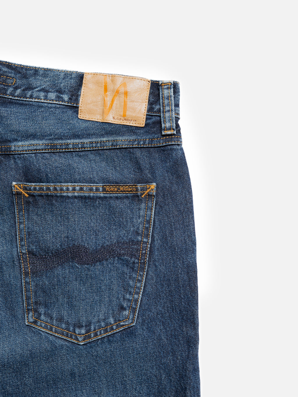 Nudie Jeans Gritty Jackson Blue Soil jeans - back pocket detail