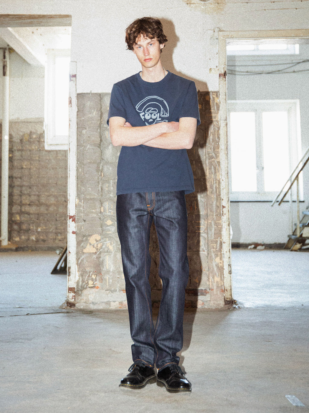 Nudie Jeans Gritty Jackson Blue Dry Two jeans - model front