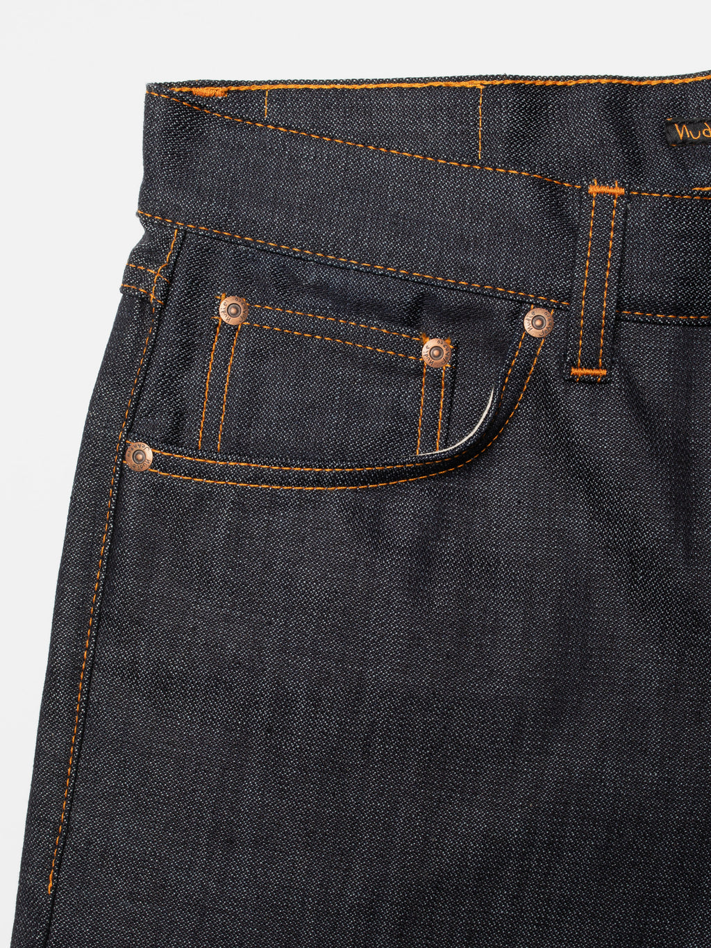 Nudie Jeans Gritty Jackson Blue Dry Two jeans - front pocket detail