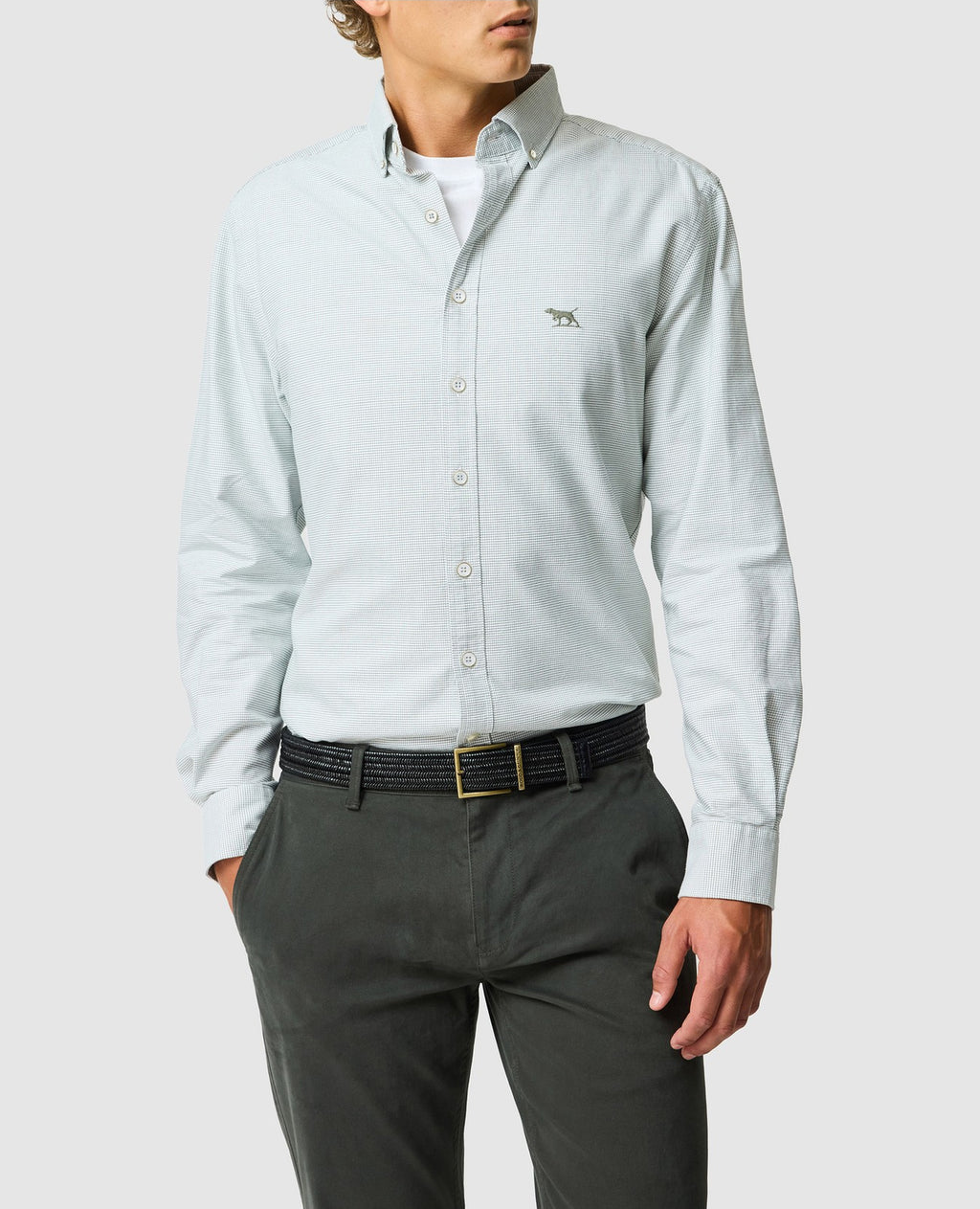 Rodd & Gunn Gunn Oxford 2 Long Sleeve Sportshirt – Fern
