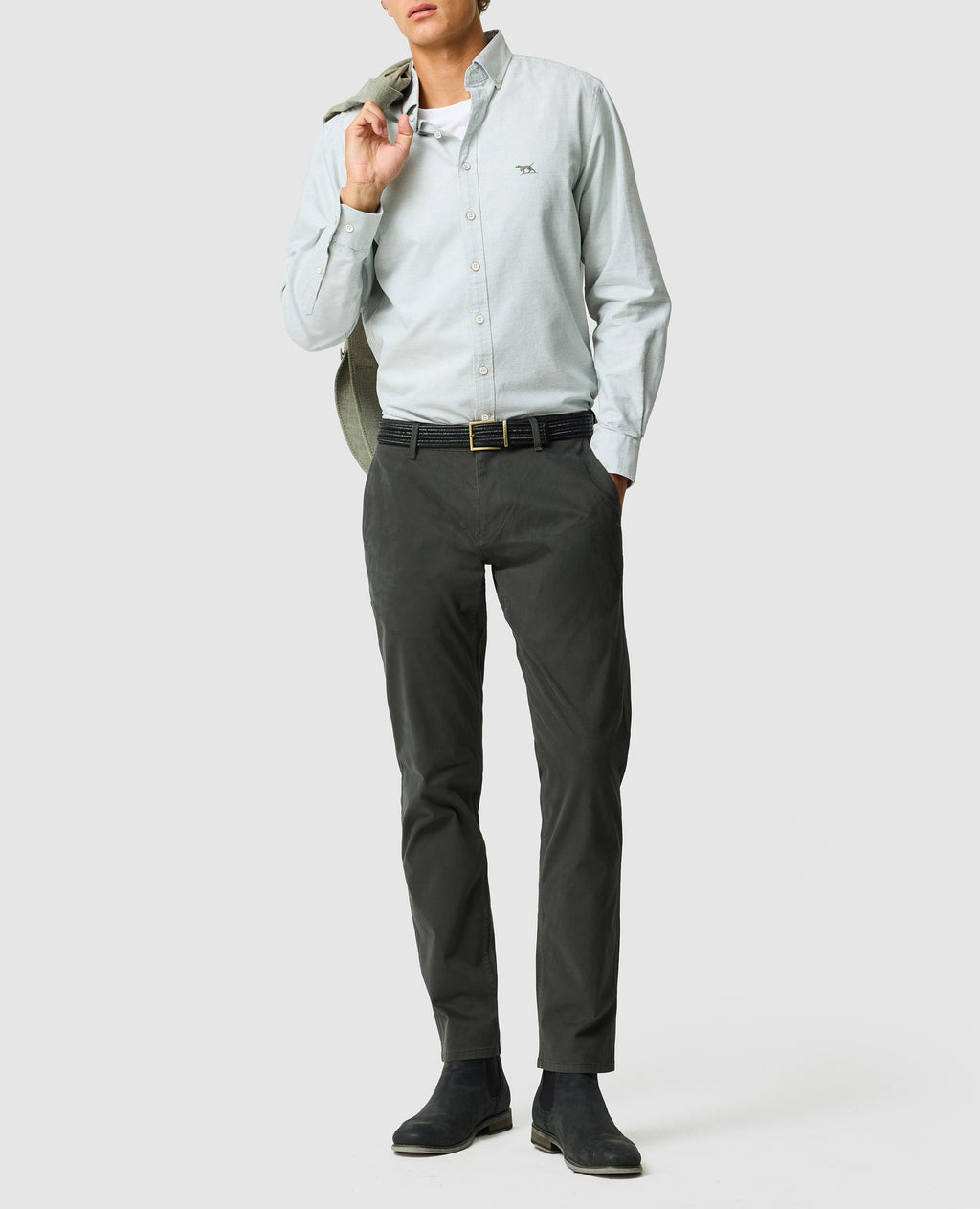 Rodd & Gunn Gunn Oxford 2 Long Sleeve Sportshirt – Fern