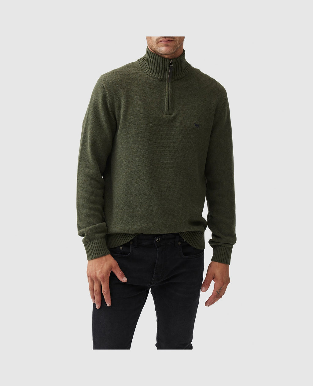Rodd & Gunn Merrick Bay Mid Zip-Up Sweater – Loden