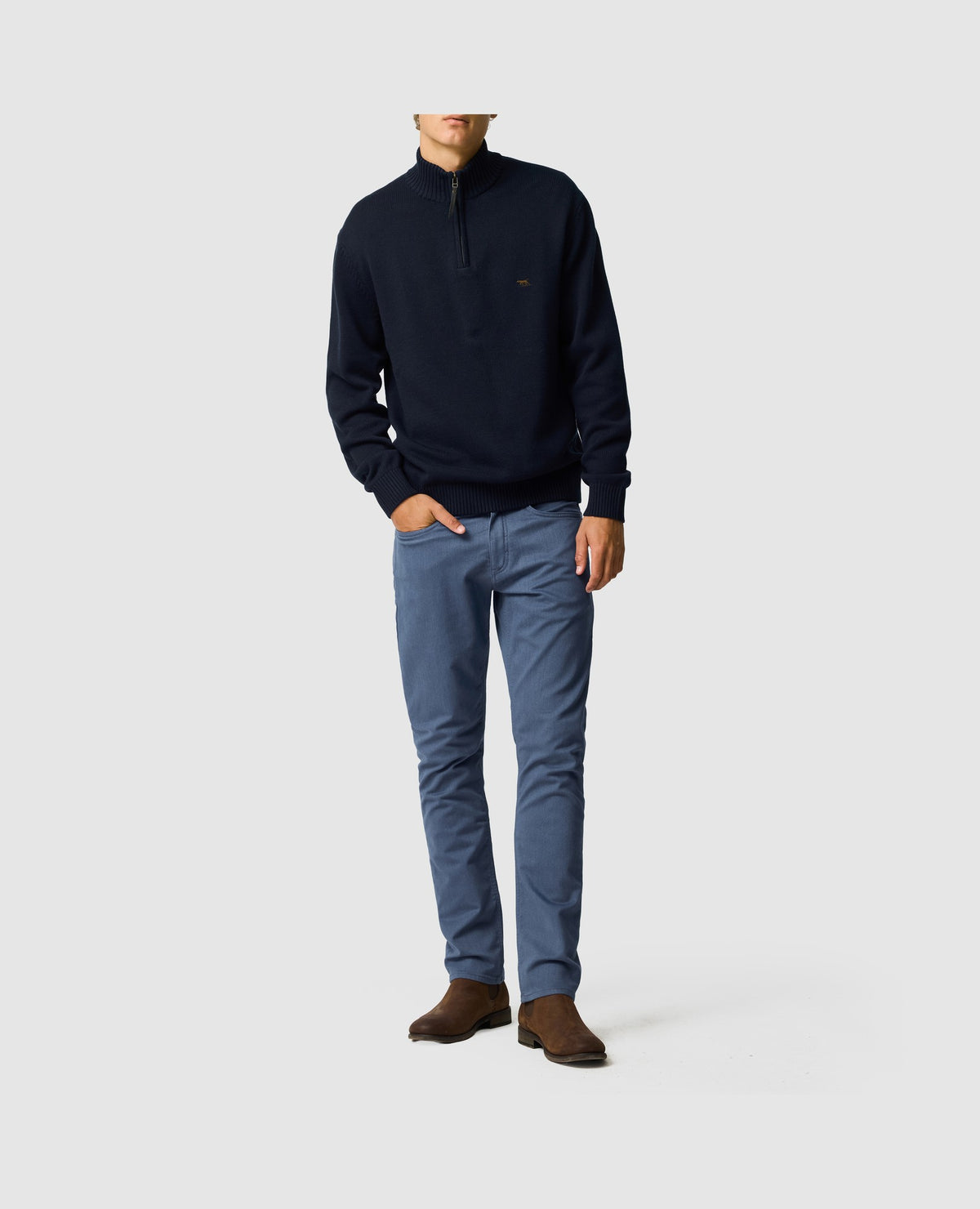 Rodd & Gunn Merrick Bay Mid Zip-Up Sweater – Sapphire