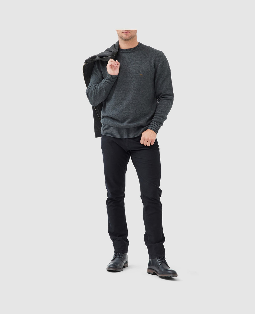 Rodd & Gunn Gunn Knit Crew Neck Sweater – Charcoal
