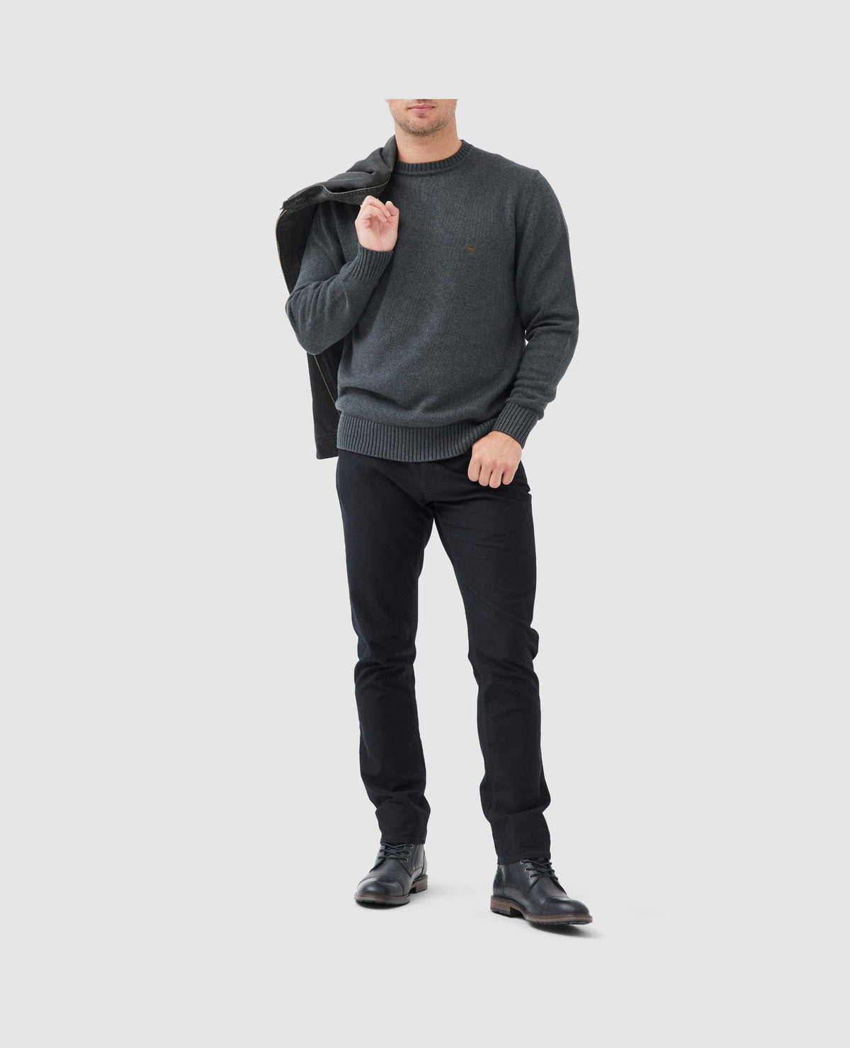 Rodd & Gunn Gunn Knit Crew Neck Sweater – Charcoal