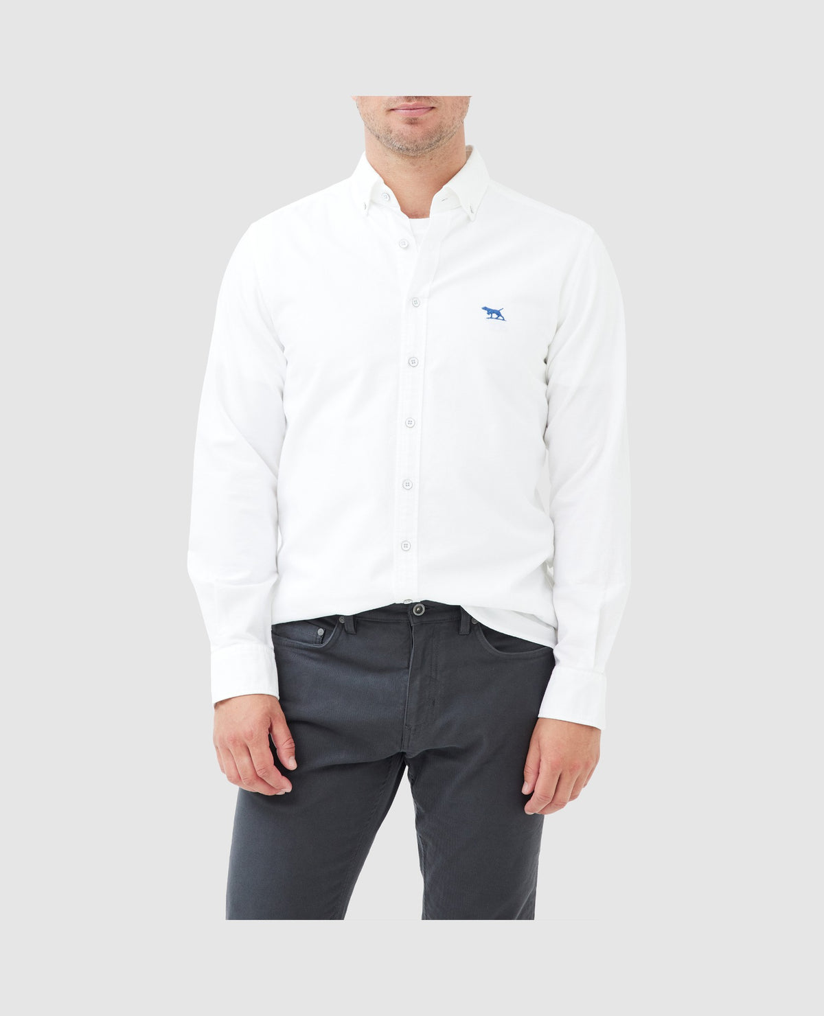 Rodd & Gunn Gunn Oxford Long Sleeve Sportshirt – Blanc