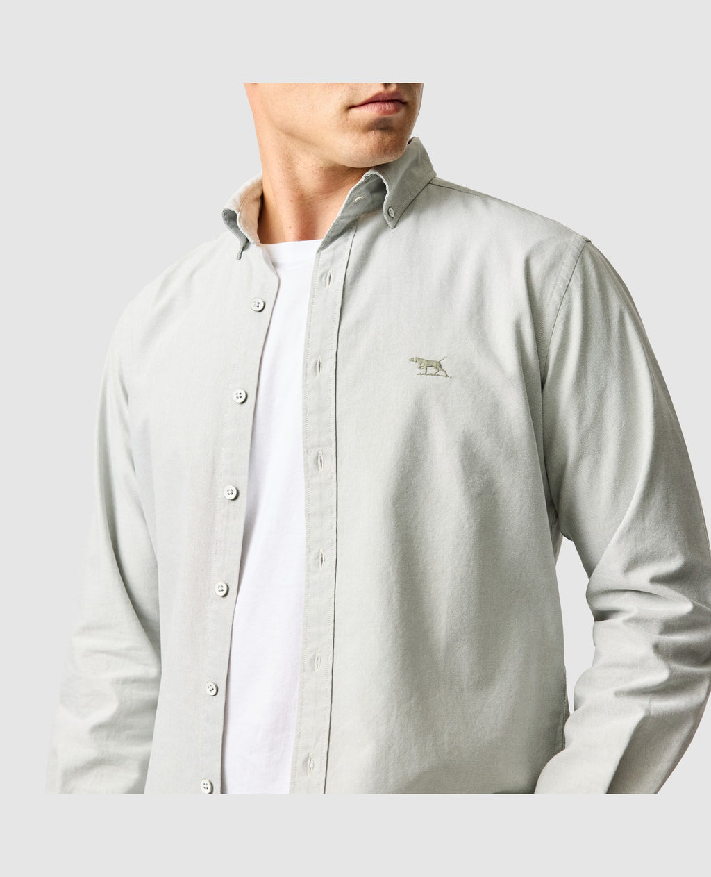 Rodd & Gunn Gunn Oxford Long Sleeve Sportshirt – Eucalyptus