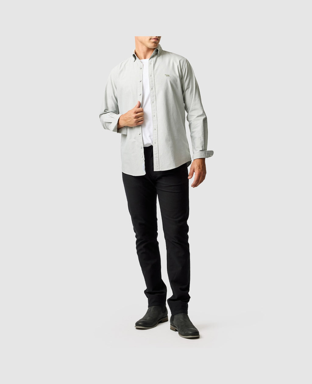 Rodd & Gunn Gunn Oxford Long Sleeve Sportshirt – Eucalyptus
