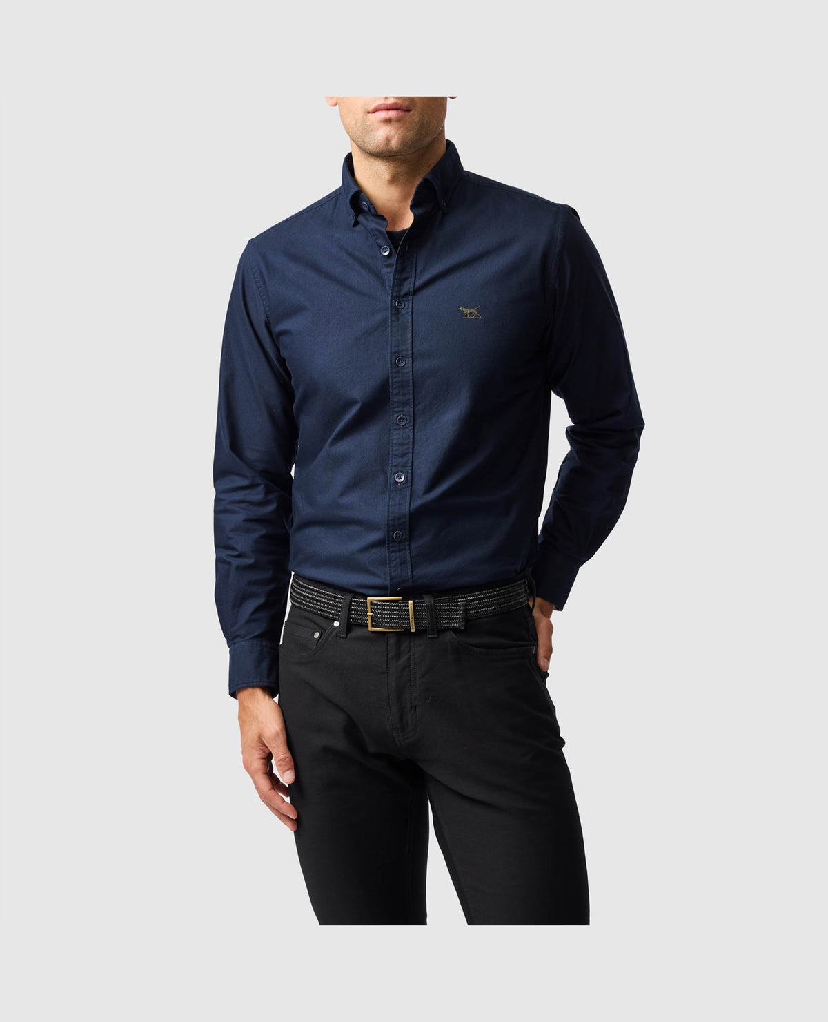 Rodd & Gunn Gunn Oxford Long Sleeve Sportshirt – Ink