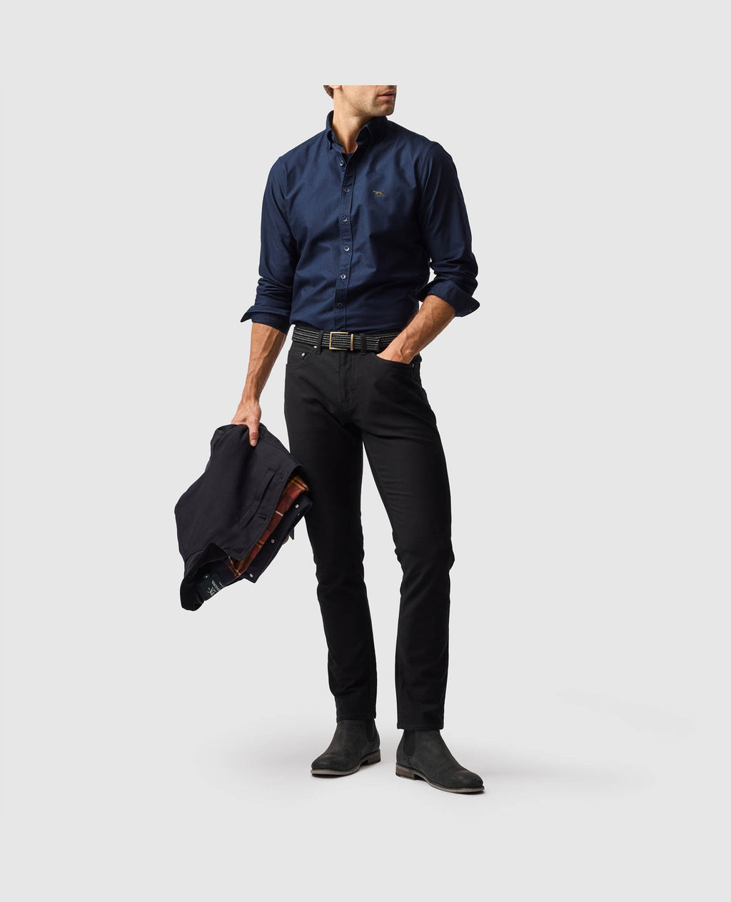 Rodd & Gunn Gunn Oxford Long Sleeve Sportshirt – Ink