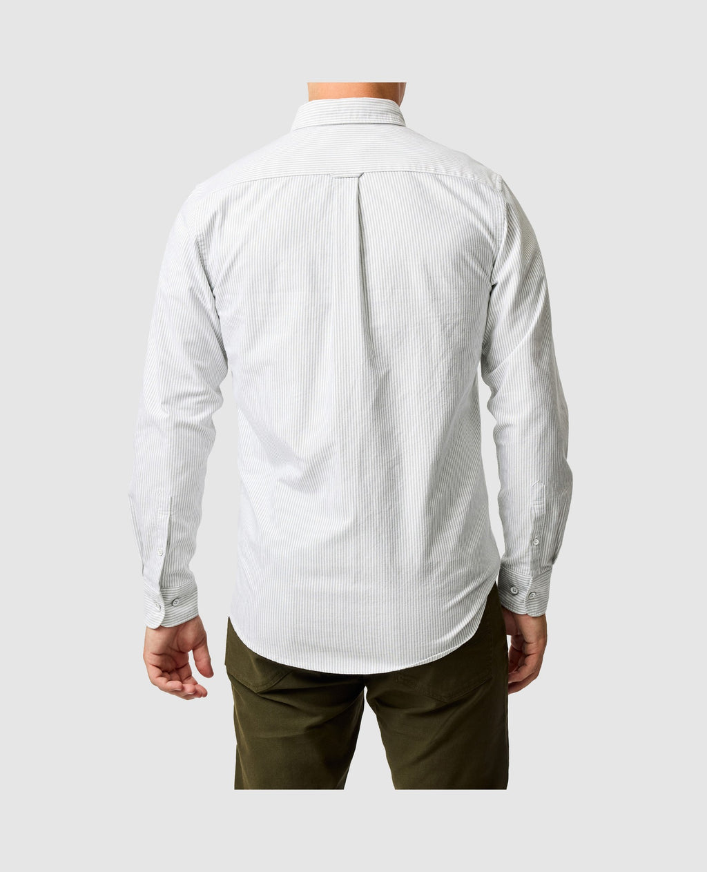 Rodd & Gunn Gunn Oxford Stripe Long Sleeve Sportshirt – Eucalyptus