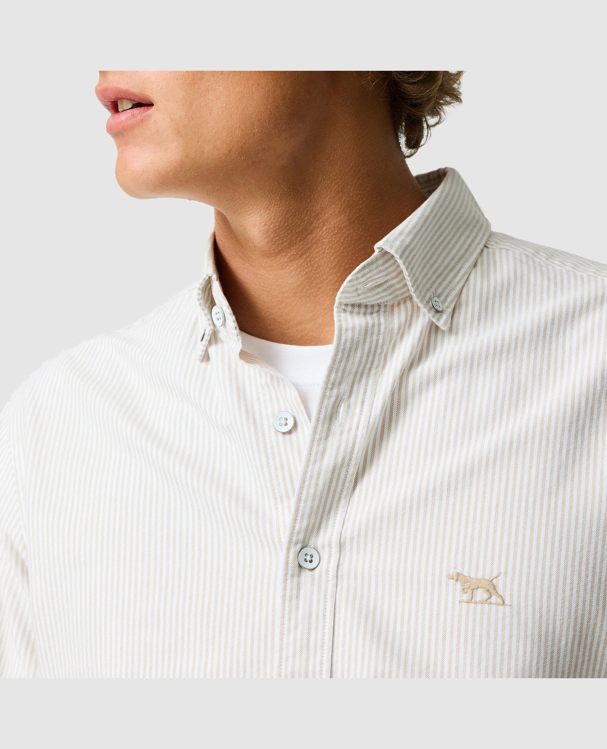 Rodd & Gunn Gunn Oxford Stripe Long Sleeve Sportshirt – Natural
