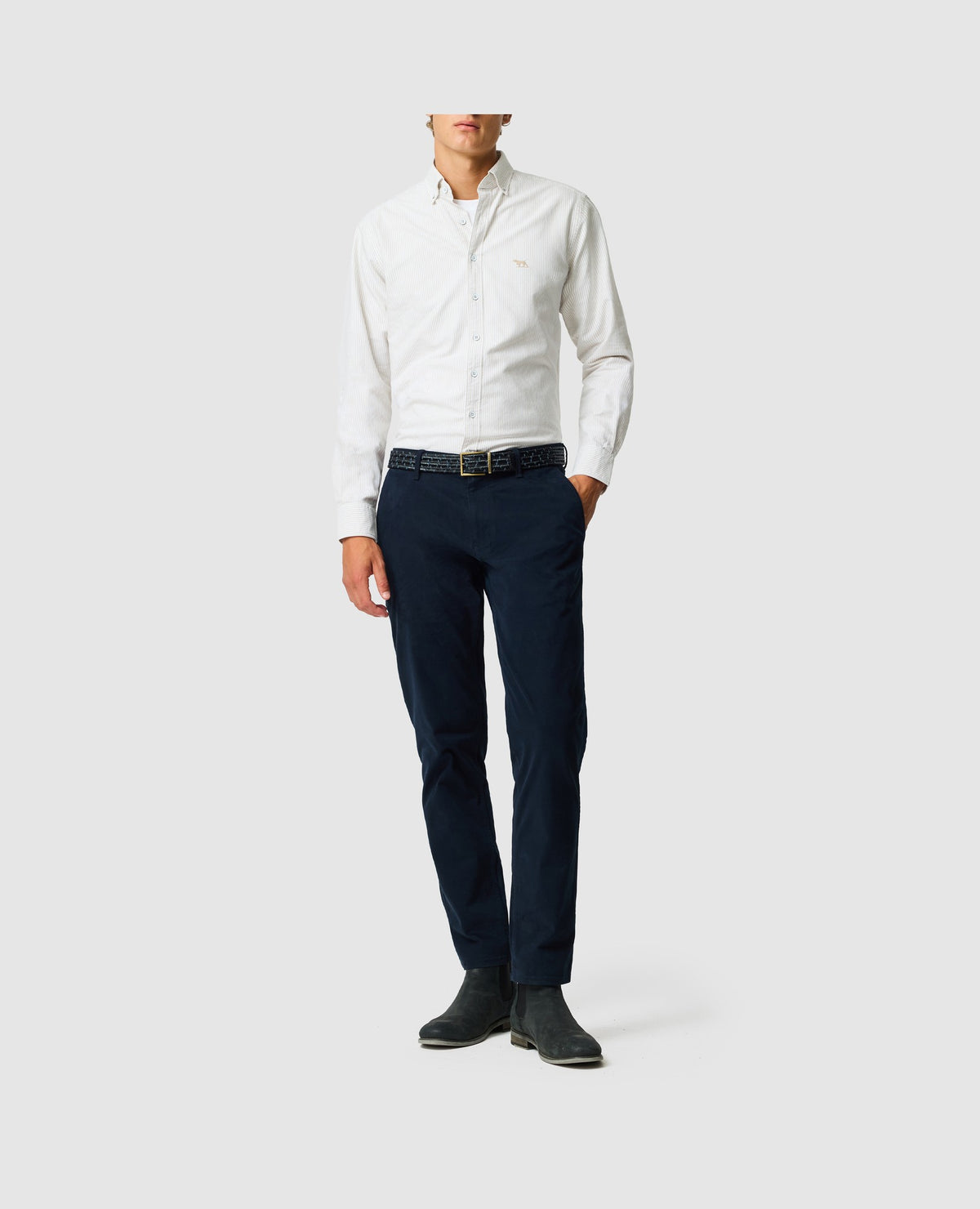 Rodd & Gunn Gunn Oxford Stripe Long Sleeve Sportshirt – Natural