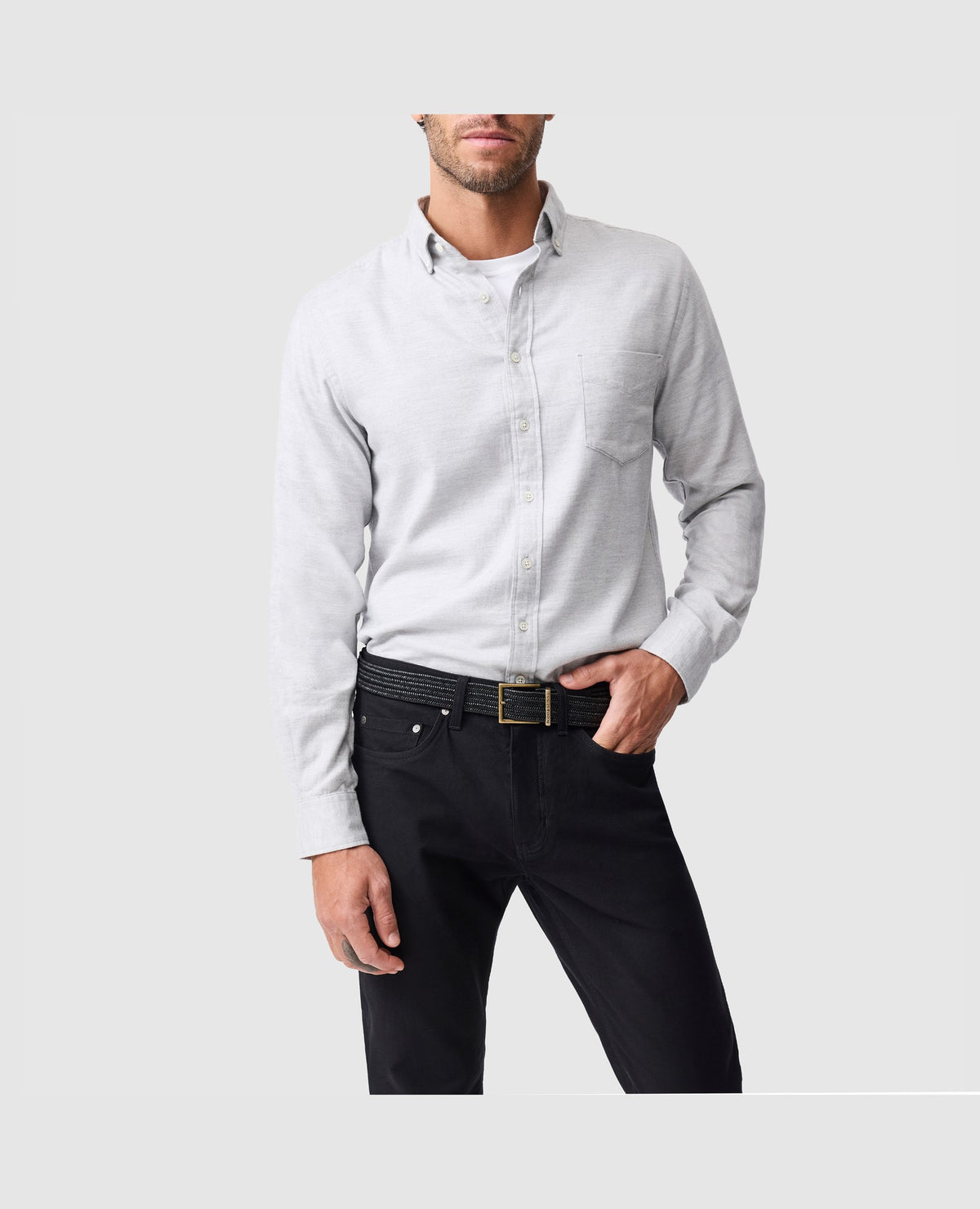 Rodd & Gunn Barrhill Long Sleeve Sportshirt – Silver