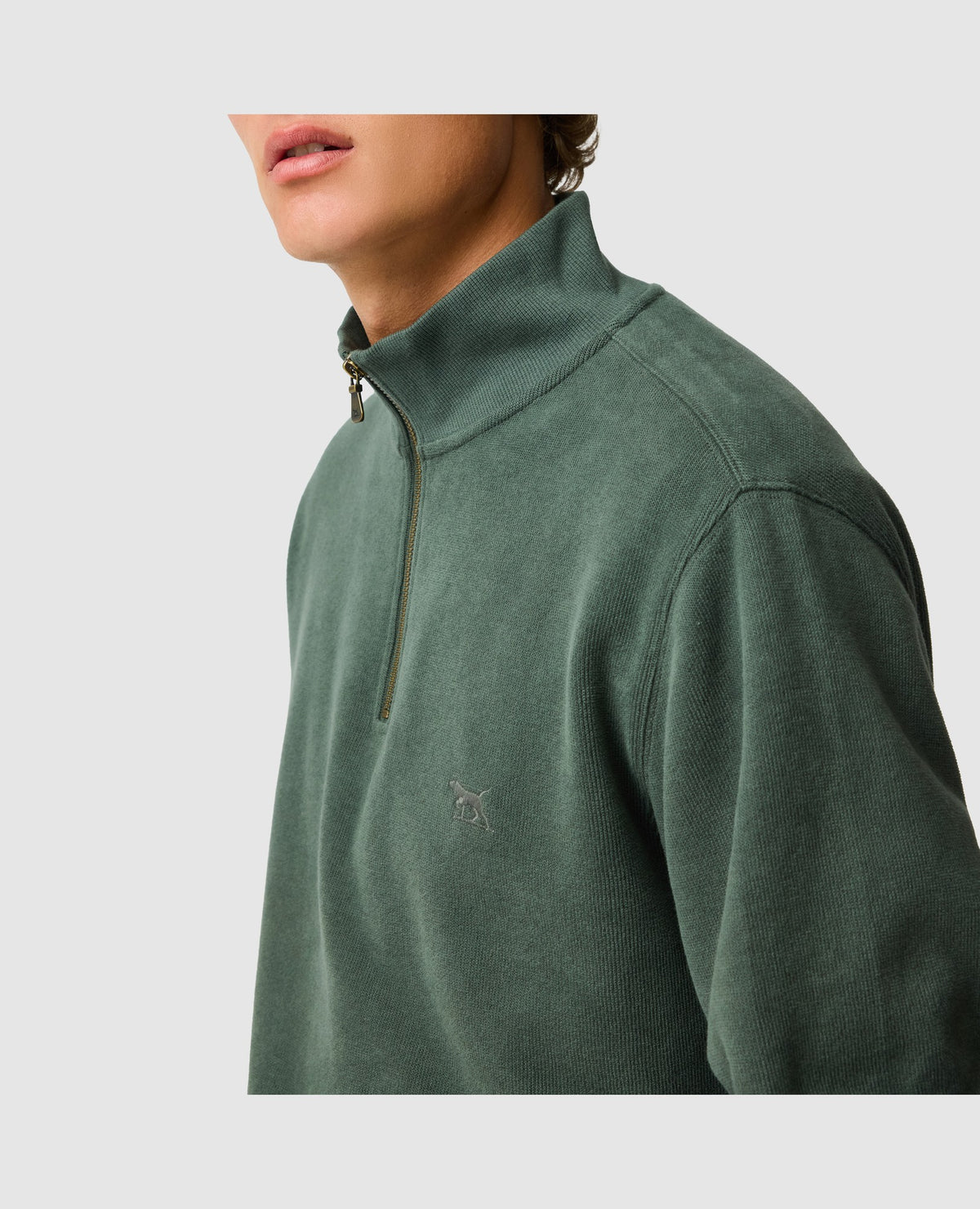 Rodd & Gunn Alton Ave Mid Zip-Up Sweater – Army Green