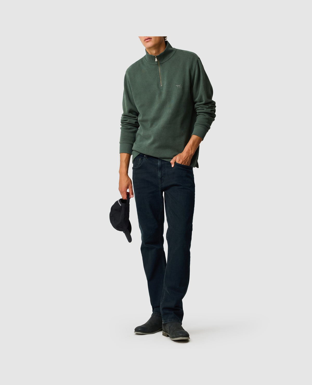 Rodd & Gunn Alton Ave Mid Zip-Up Sweater – Army Green