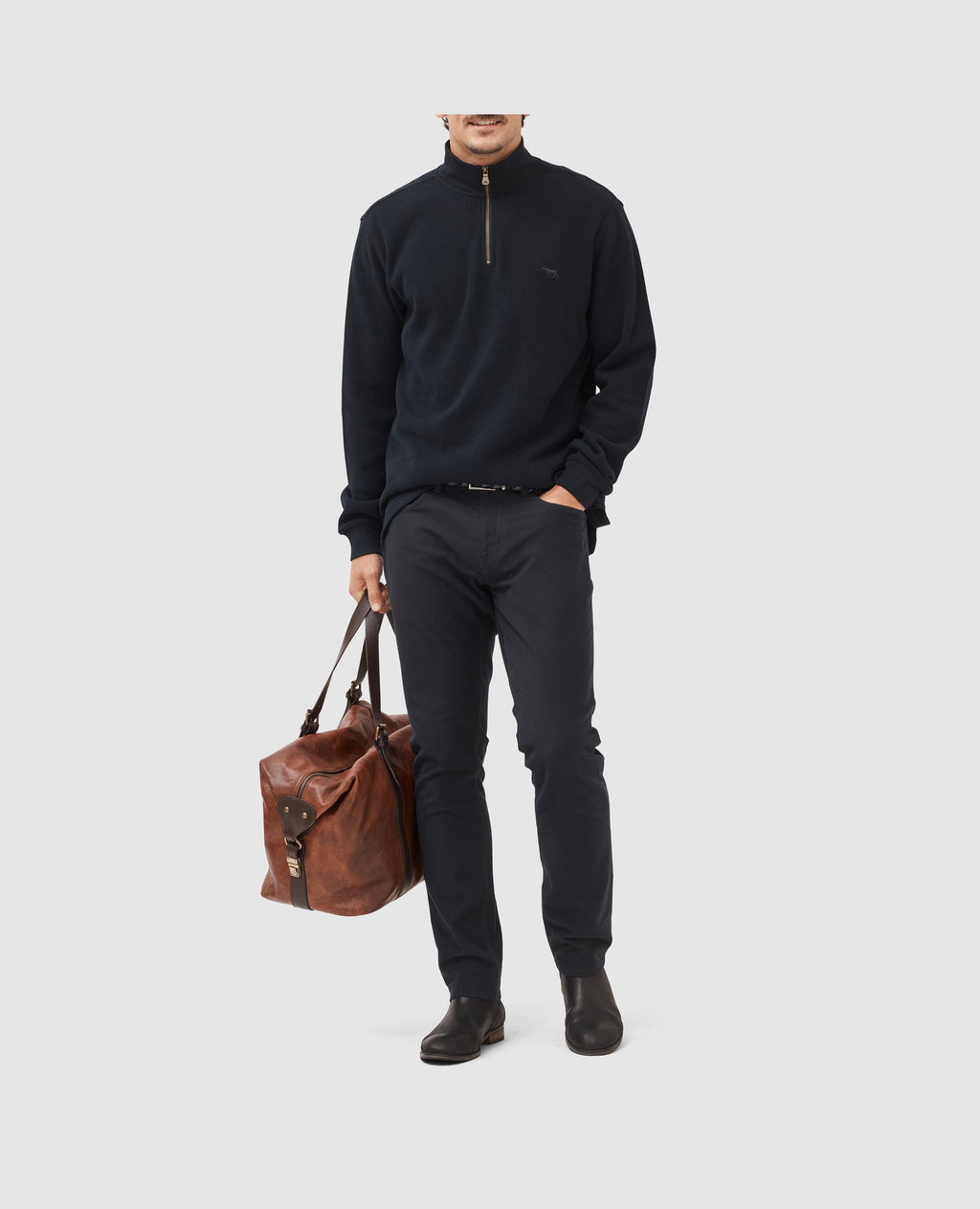 Rodd & Gunn Alton Ave Mid Zip-Up Sweater – Eclipse