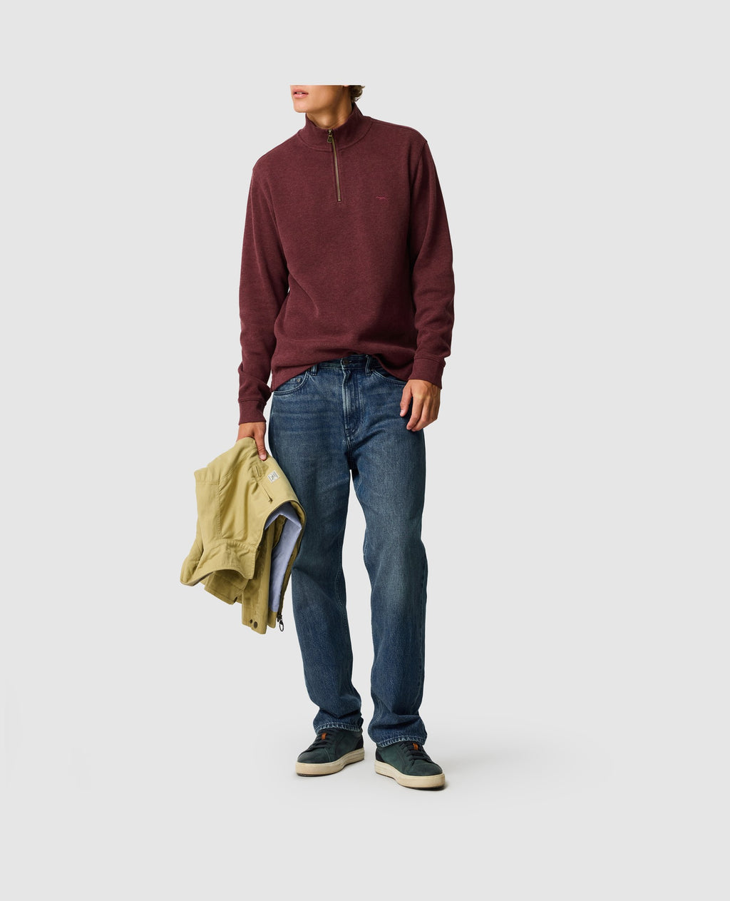 Rodd & Gunn Alton Ave Mid Zip-Up Sweater – Rust