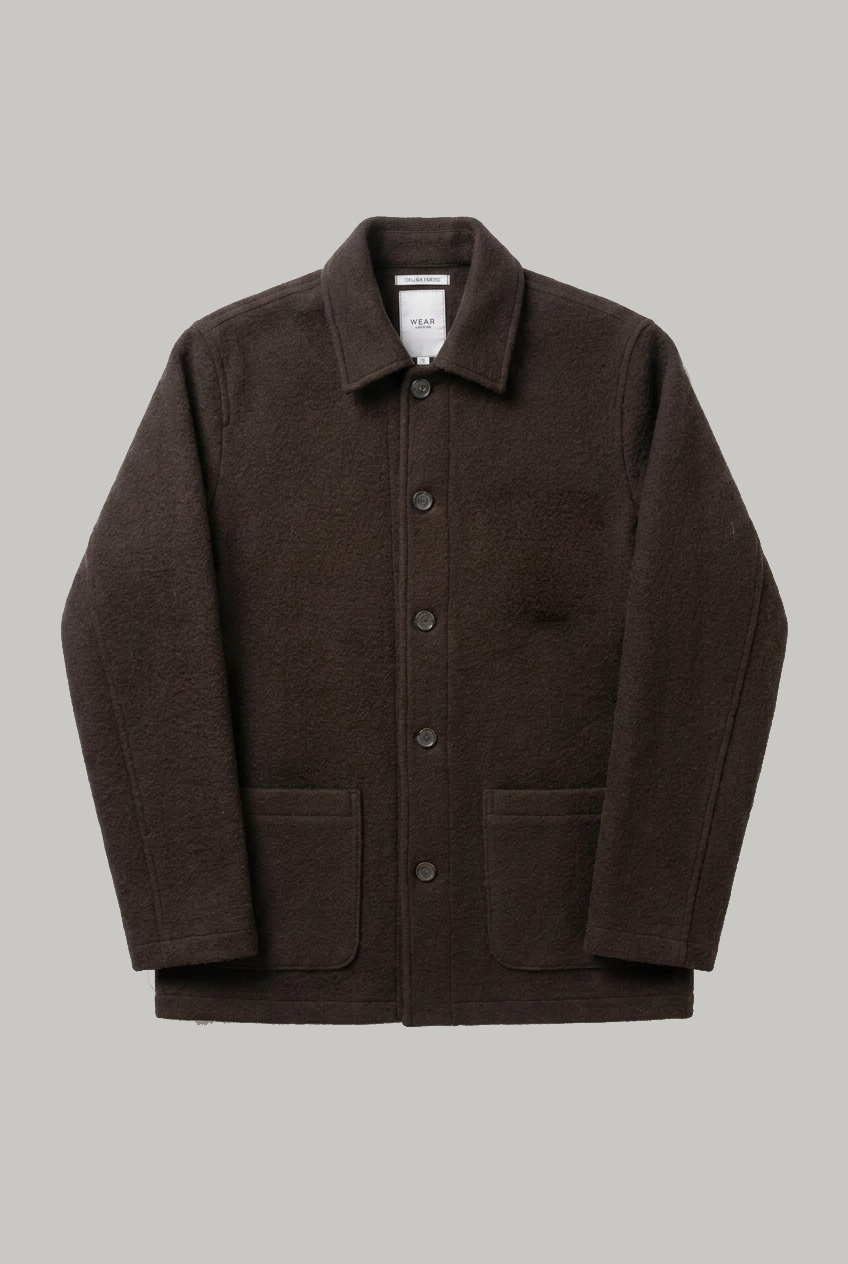 Thatcher Jacket - Chocolate Boiled Wool - Wear London